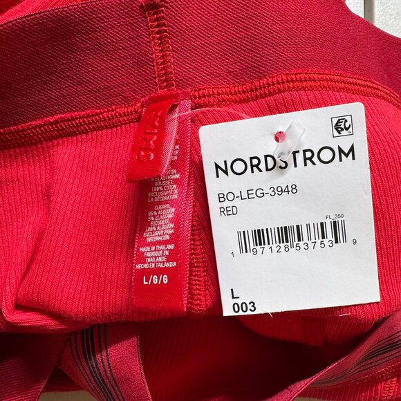 NWT SKIMS Cotton Rib Leggings Cherry Red Contrast Stitch Size Large - Picture 6 of 10